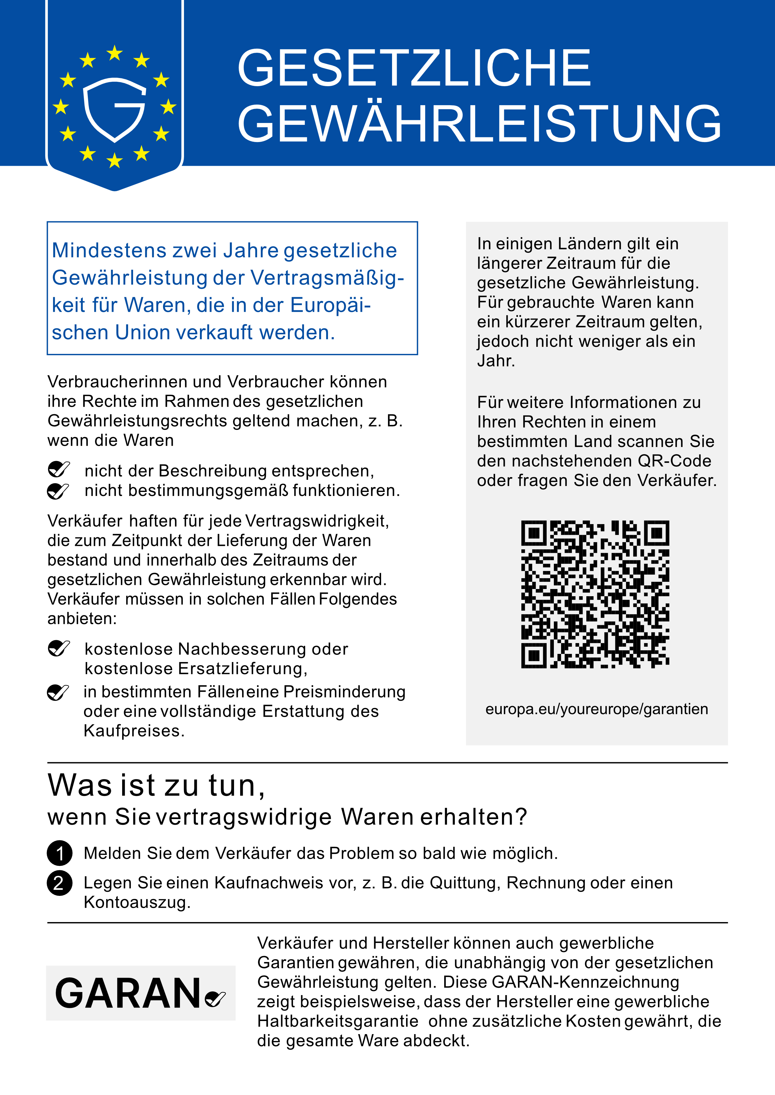 Gesetzliche Gewährleistung