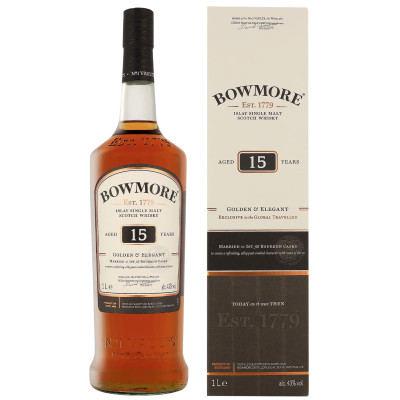 Bowmore 15 Jahre  Golden & Elegant Single Malt Whisky 1,0l 43% Vol.